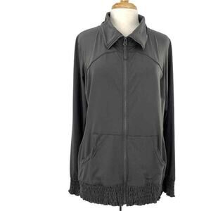 REI Jacket Womens Extra Large Gray Zip Up Long Sleeve Pockets Athletic Ladies